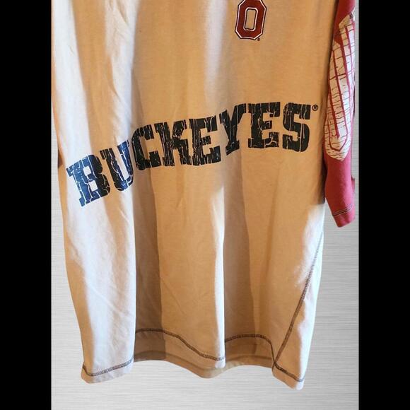Vintage Ohio State Buckeyes NCAA VF Imagewear Shirt Mens SZ L Camo Raglan SS AOP - Picture 3 of 9
